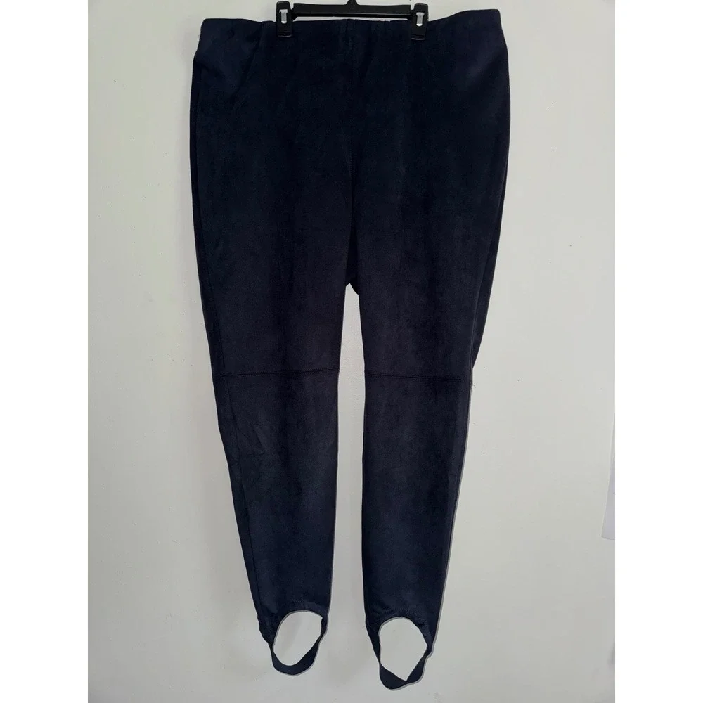 ELOQUII x Barkwood Navy Faux Suede Mock Neck Top and Stirrup Leggings Set 20